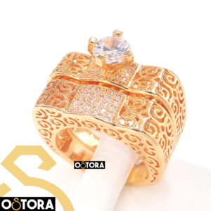 Chinese Twins Ring Gold Plated k18