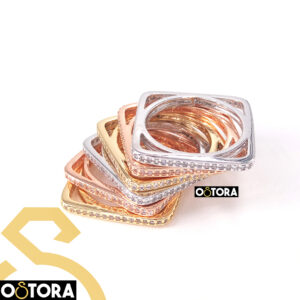 Chinese Twins Ring Gold Plated k18 Multicolored