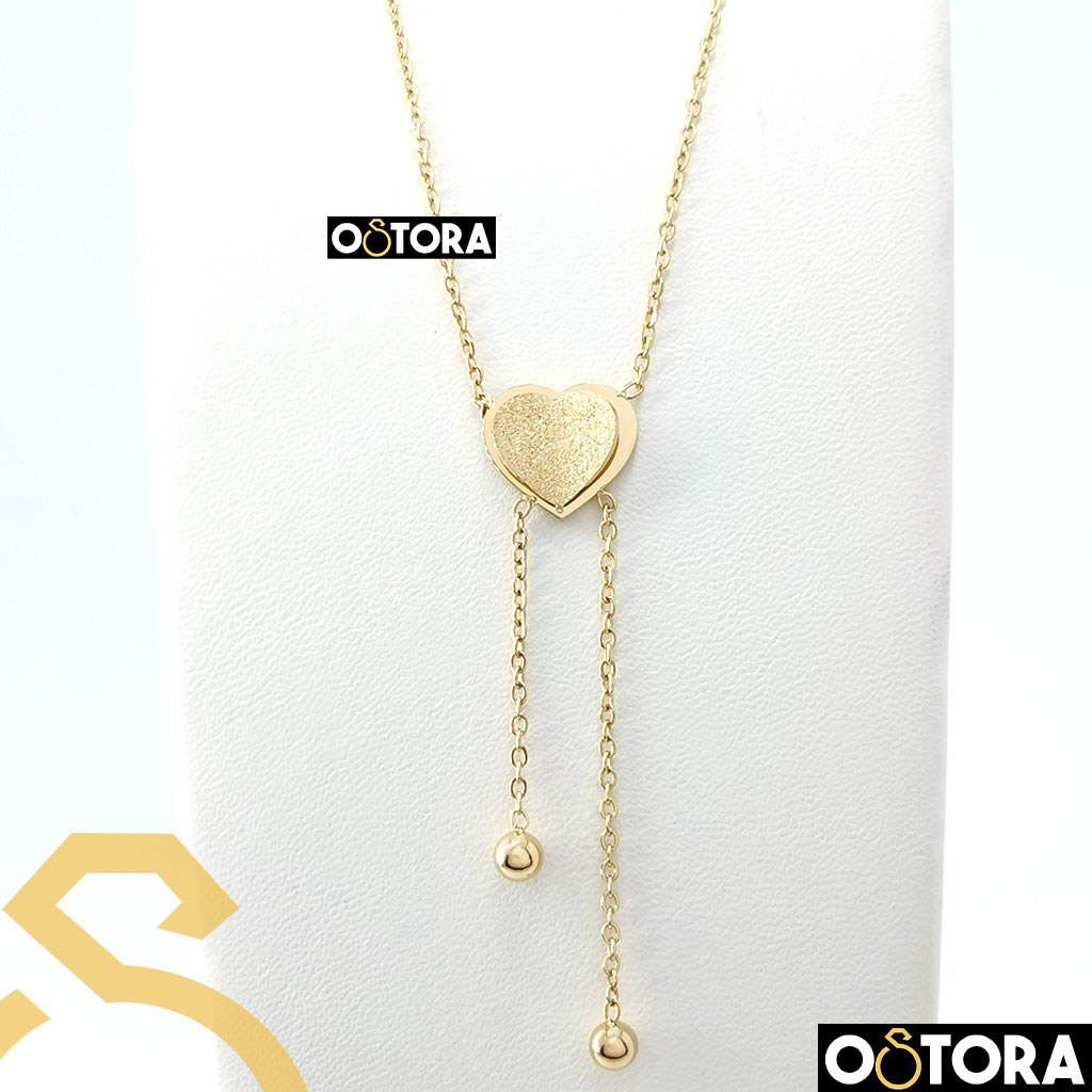 Stainless Steel Necklace Gold for women, It does not change color from water and sweat, To make you look fashionable and attractive.