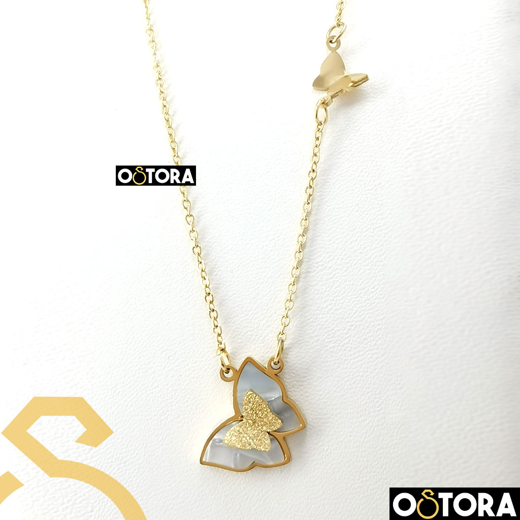 Stainless Steel Necklace Gold for women, It does not change color from water and sweat, To make you look fashionable and attractive.