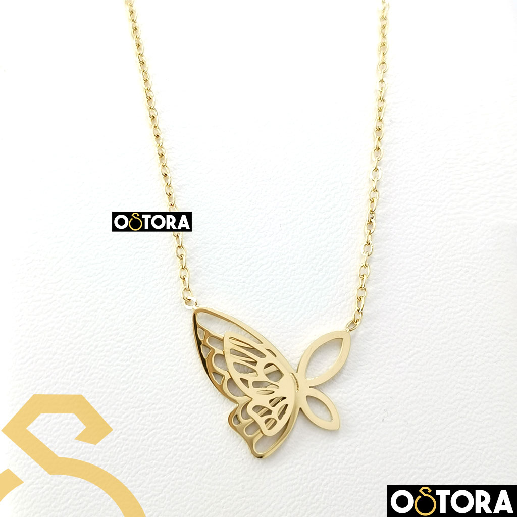 Stainless Steel Necklace Gold for women, It does not change color from water and sweat, To make you look fashionable and attractive.