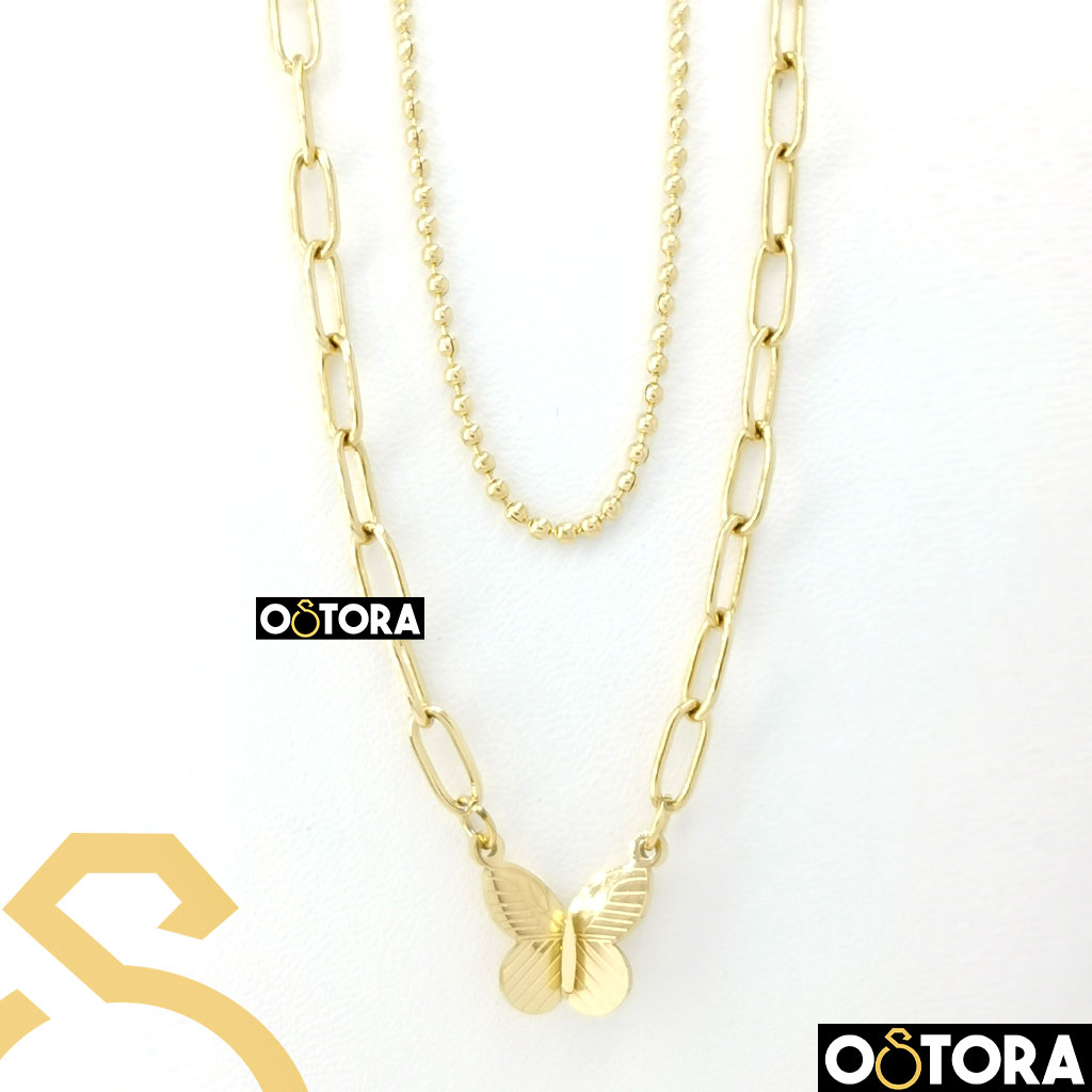 Stainless Steel Necklace Gold for women, It does not change color from water and sweat, To make you look fashionable and attractive.