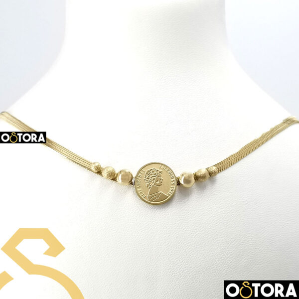 Stainless Steel Necklace Gold for women, It does not change color from water and sweat, To make you look fashionable and attractive.