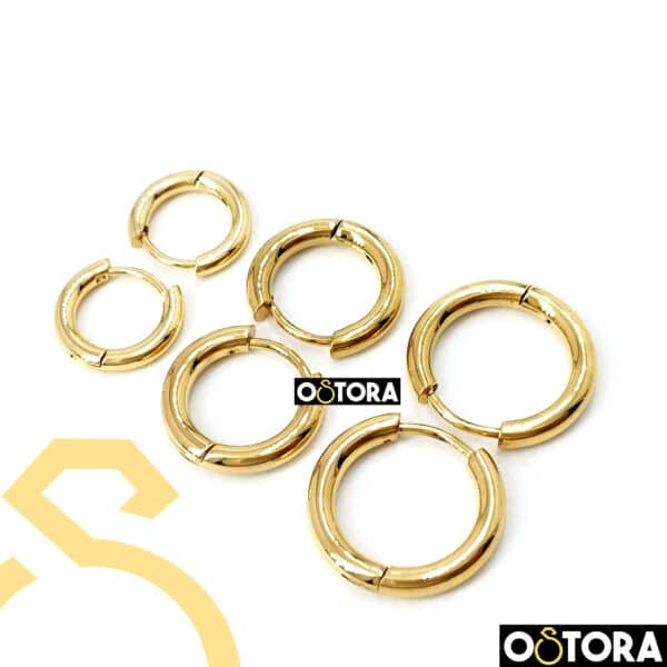 Stainless Earring Set Gold For Women, It does not change color from shampoo and sweat, for a unique and modern and attractive appearance.